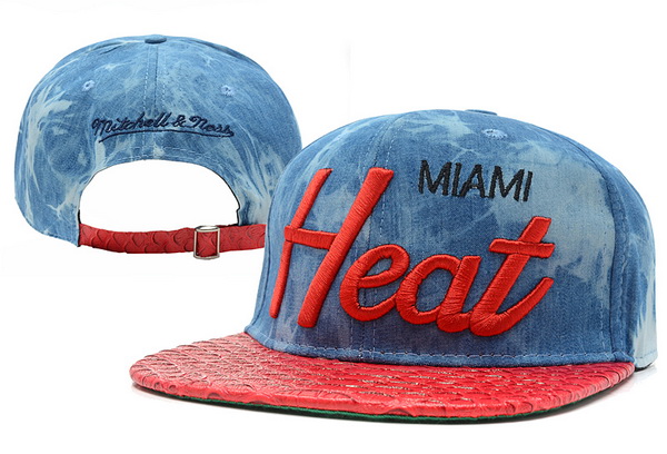 NBA Miami Heat MN Acid Wash Denim Strapback Hat #31